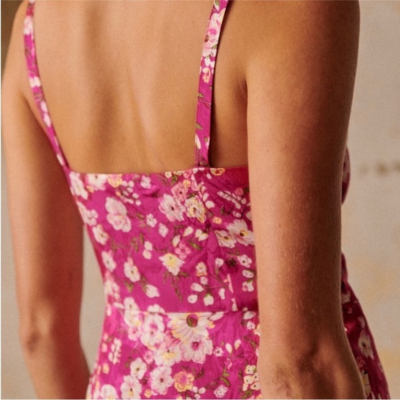Sézane Floral Wrap Dress - Daniella Pink Size 40 US 8 - Picture 4 of 7